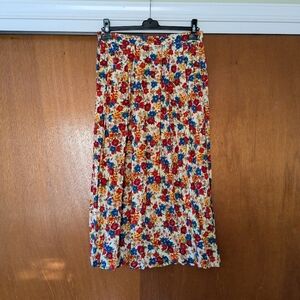 Vintage women's sag harbor floral elasticated floaty midi skirt size medium